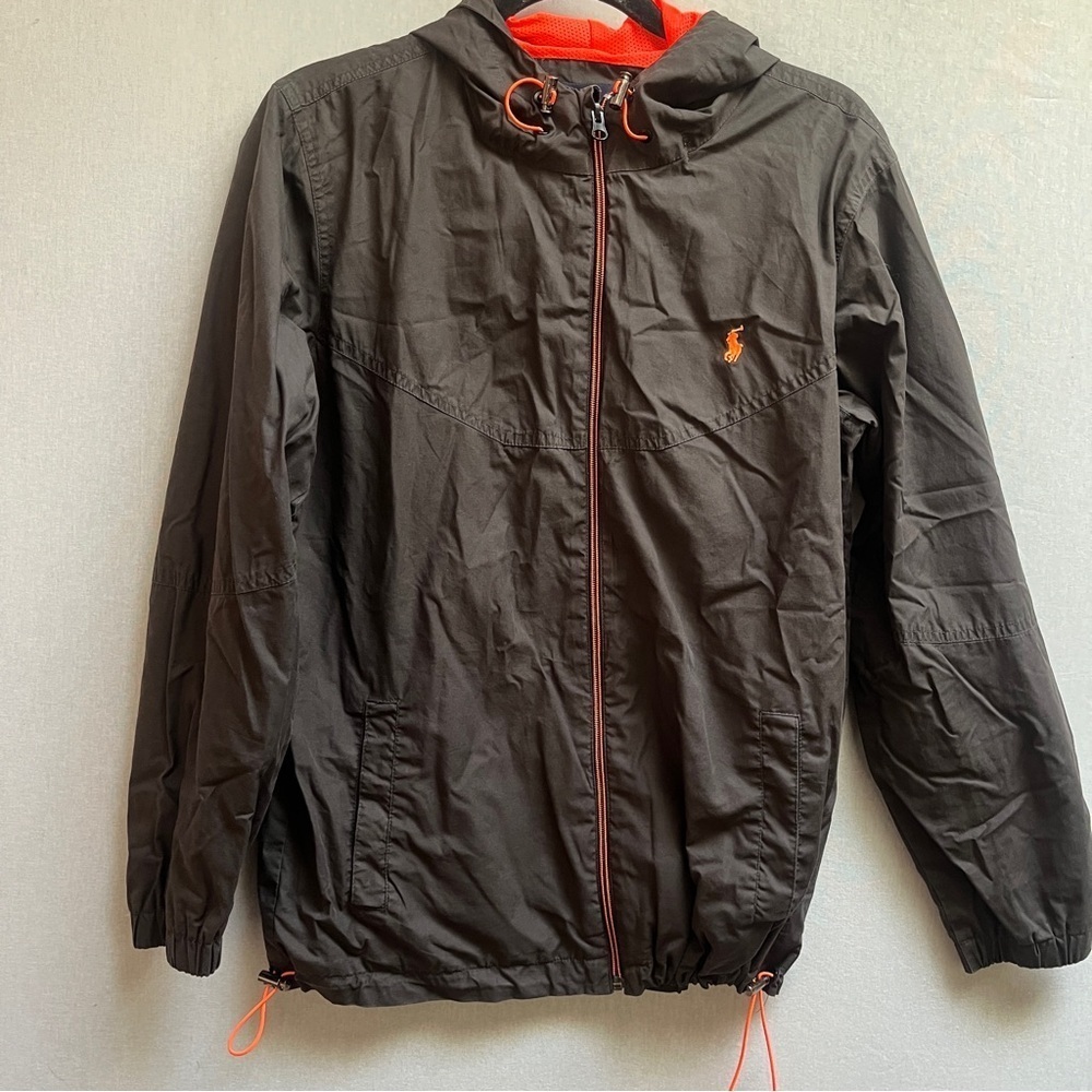 Polo Ralph Lauren Black Windbreaker Jacket Boys' Medium (Fits like Large)